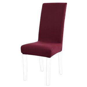 Dining Chair Covers Stretch Bar Stool Protector Short Chair Seat Cover Burgundy